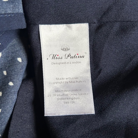 Miss Patina Dress London Bowie Cat Ziggy Stardust Navy Women's Size Large - Picture 4 of 9